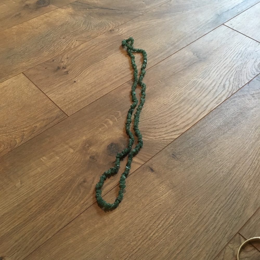 ANTHROPOLOGIE Green Beaded Layering Necklace